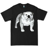 Black English Bulldog Art Premium Tee - linhVisuals