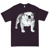 Plum English Bulldog Art Premium Tee - linhVisuals