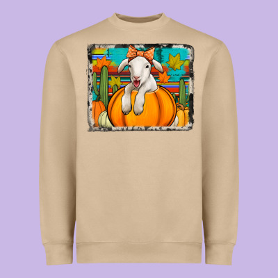 Autumn Sheep In A Pumpkin Heavyweight Sweatshirt Designed By Jasminsmagicworld