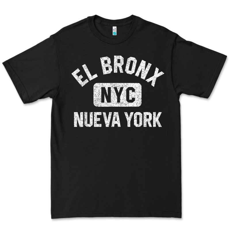 El Bronx Nueva York Nyc Gym Style Distressed White Print T Shirt Premium Tee by linhVisuals | Teevron