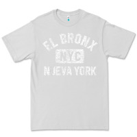 Dove Grey el bronx nueva york nyc gym style distressed white print t shirt Premium Tee - linhVisuals