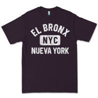 Plum el bronx nueva york nyc gym style distressed white print t shirt Premium Tee - linhVisuals