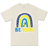 Bone be kind down syndrome awareness blue ribbon rainbow march 21 t shirt Premium Tee - linhVisuals