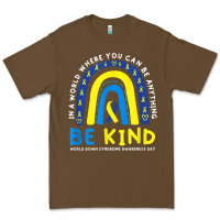 Cacao be kind down syndrome awareness blue ribbon rainbow march 21 t shirt Premium Tee - linhVisuals