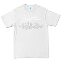 White boston skyline t shirt for women, men, girls & boys Premium Tee - linhVisuals