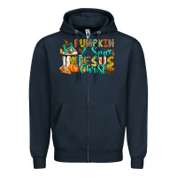Navy Pumpkin spice and Jesus Christ Zipper Hoodie - RanaPortraitStore