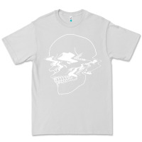 Dove Grey creepy cool egirl eboy pastel goth vaporwave glitch skull sweatshirt Premium Tee - linhVisuals