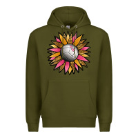 Army Green Volleyball Sunflower Premium Hoodie - Jasminsmagicworld