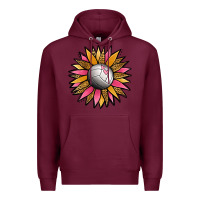 Burgundy Volleyball Sunflower Premium Hoodie - Jasminsmagicworld