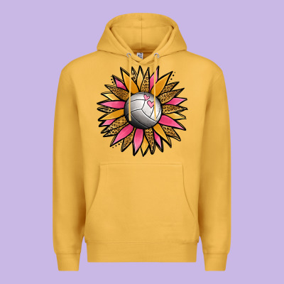 Volleyball Sunflower Premium Hoodie Designed By Jasminsmagicworld