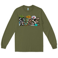 Army Green nurse leopard and cowhide Long Sleeve Tee - CowhideDigitalArt