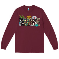 Burgundy nurse leopard and cowhide Long Sleeve Tee - CowhideDigitalArt