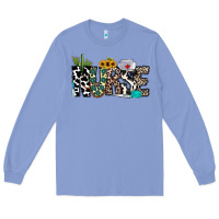 Colony Blue nurse leopard and cowhide Long Sleeve Tee - CowhideDigitalArt
