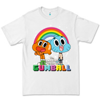 White cn the amazing world of gumball & darwin rainbow portrait pullover hoo Premium Tee - linhVisuals