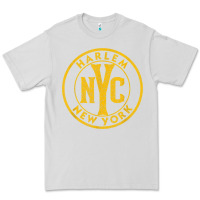 Dove Grey harlem new york nyc vintage sign distressed amber print t shirt Premium Tee - linhVisuals