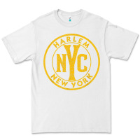 Harlem New York Nyc Vintage Sign Distressed Amber Print T Shirt Premium Tee | Teevron