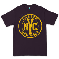 Plum harlem new york nyc vintage sign distressed amber print t shirt Premium Tee - linhVisuals