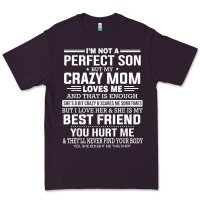 Plum i'm not a perfect son but my crazy mom loves me mother's day t shirt Premium Tee - linhVisuals