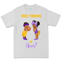 Dove Grey free throws or bows basketball baby gender reveal t shirt Premium Tee - linhVisuals