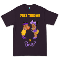 Plum free throws or bows basketball baby gender reveal t shirt Premium Tee - linhVisuals