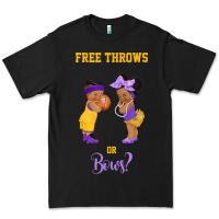 Black free throws or bows basketball baby gender reveal t shirt Premium Tee - linhVisuals