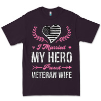 Plum i married my hero proud veteran wife usa military husband t shirt Premium Tee - linhVisuals