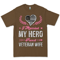 Cacao i married my hero proud veteran wife usa military husband t shirt Premium Tee - linhVisuals