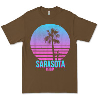 Sarasota Florida Vintage Retro Palm Tree T Shirt Premium Tee | Teevron