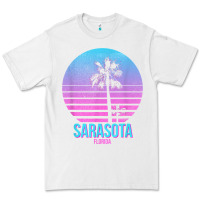 White sarasota florida vintage retro palm tree t shirt Premium Tee - linhVisuals