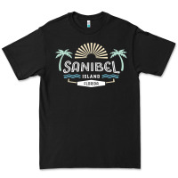 Black sanibel island retro style florida t shirt Premium Tee - linhVisuals