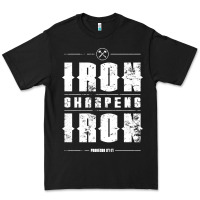 Black iron sharpens iron proverbs christian bible verse religious pullover h Premium Tee - linhVisuals