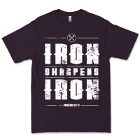 Plum iron sharpens iron proverbs christian bible verse religious pullover h Premium Tee - linhVisuals