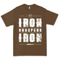 Cacao iron sharpens iron proverbs christian bible verse religious pullover h Premium Tee - linhVisuals