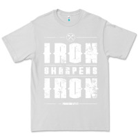 Dove Grey iron sharpens iron proverbs christian bible verse religious pullover h Premium Tee - linhVisuals