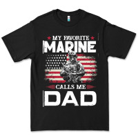 Black my favorite marine calls me dad t  shirt father's day flag my favorite Premium Tee - linhVisuals