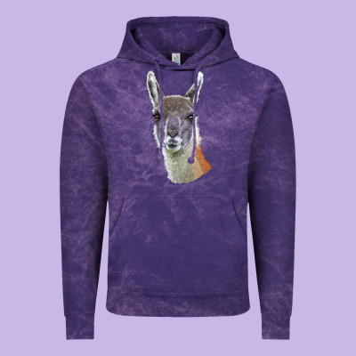 Guanaco Llama Head Vintage Hoodie Designed By Lillyallendesigns