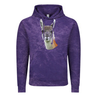 Cloud Purple Guanaco Llama Head Vintage Hoodie - LillyAllenDesigns