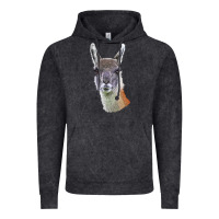 Vintage Black Guanaco Llama Head Vintage Hoodie - LillyAllenDesigns