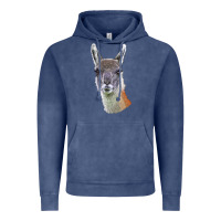 Vintage Denim Guanaco Llama Head Vintage Hoodie - LillyAllenDesigns