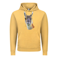 Vintage Mustard Guanaco Llama Head Vintage Hoodie - LillyAllenDesigns