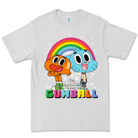 Dove Grey cn the amazing world of gumball & darwin rainbow portrait pullover hoo Premium Tee - linhVisuals