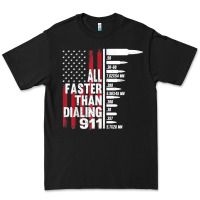 Black all faster than dialing 911 american flag gun lover for men t shirt Premium Tee - linhVisuals