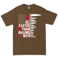 Cacao all faster than dialing 911 american flag gun lover for men t shirt Premium Tee - linhVisuals
