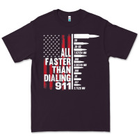 Plum all faster than dialing 911 american flag gun lover for men t shirt Premium Tee - linhVisuals