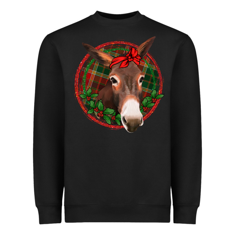 Christmas Donkey With Bandana Heavyweight Sweatshirt by Jasminsmagicworld | Teevron
