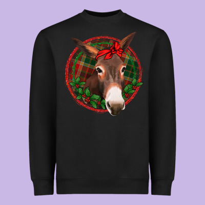 Christmas Donkey With Bandana Heavyweight Sweatshirt Designed By Jasminsmagicworld