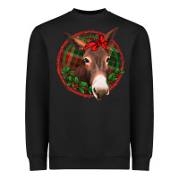 Black Christmas donkey with bandana Heavyweight Sweatshirt - Jasminsmagicworld