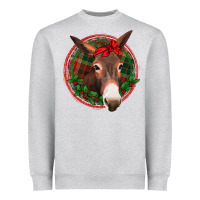 Heather Grey Christmas donkey with bandana Heavyweight Sweatshirt - Jasminsmagicworld