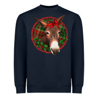 Navy Christmas donkey with bandana Heavyweight Sweatshirt - Jasminsmagicworld