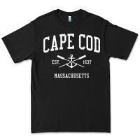 Black cape cod ma vintage crossed oars & boat anchor sports sweatshirt Premium Tee - linhVisuals
